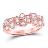 Image 1 : 5/8 CTW Round Diamond Modern Gemometric Ring 10kt Rose Gold - REF-47H9W