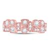 Image 2 : 5/8 CTW Round Diamond Modern Gemometric Ring 10kt Rose Gold - REF-47H9W