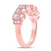 Image 3 : 5/8 CTW Round Diamond Modern Gemometric Ring 10kt Rose Gold - REF-47H9W