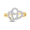 Image 2 : 1/4 CTW Round Diamond Double Heart Ring 14kt Yellow Gold - REF-33H6W