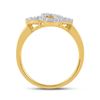 Image 3 : 1/4 CTW Round Diamond Double Heart Ring 14kt Yellow Gold - REF-33H6W