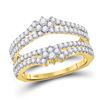 Image 1 : 7/8 CTW Round Diamond Wrap Ring 14kt Yellow Gold - REF-69N3Y