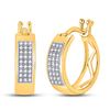 Image 1 : 1/6 CTW Round Diamond Triple Row Hoop Earrings 10kt Yellow Gold - REF-18H3W