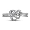 Image 2 : 1/12 CTW Round Diamond Threaded Heart Ring 10kt White Gold - REF-11A9N
