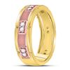 Image 3 : 1/5 CTW Mens Round Diamond Wedding Ring 14kt Two-tone Rose Gold - REF-47R9H