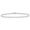 Image 1 : 1 & 1/5 CTW Round Diamond Studded Tennis Bracelet 10kt White Gold - REF-77R9H