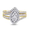 Image 2 : 1 CTW Princess Diamond Oval Bridal Wedding Engagement Ring 14kt Yellow Gold - REF-83X9T