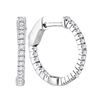 Image 1 : 1/3 CTW Round Diamond Single Row Hoop Earrings 14kt White Gold - REF-51F5M