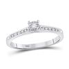 Image 1 : 1/10 CTW Round Diamond Solitaire Bridal Wedding Engagement Ring 10kt White Gold - REF-14Y4X