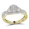 Image 1 : 1/2 CTW Round Diamond Bridal Wedding Engagement Ring 14kt Yellow Gold - REF-54K3R