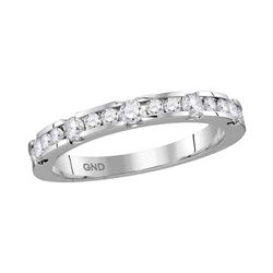 1/2 CTW Round Diamond Wedding Ring 14kt White Gold - REF-47T9K