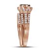 Image 2 : 1 CTW Round Brown Diamond Cluster Bridal Wedding Engagement Ring 14kt Rose Gold - REF-101M9A