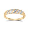 Image 3 : 1/12 CTW His & Hers Round Diamond Cluster Matching Bridal Wedding Ring 10kt Yellow Gold - REF-27F5M