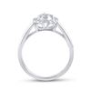 Image 3 : 1/2 CTW Round Diamond Teardrop Cluster 3-Piece Bridal Wedding Engagement Ring 14kt White Gold - REF-