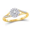 Image 1 : 1/5 CTW Round Diamond Solitaire Promise Bridal Ring 10kt Yellow Gold - REF-18T3K