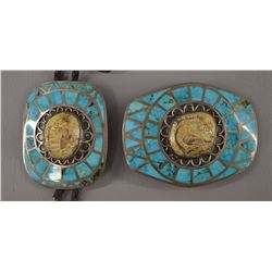 NAVAJO INDIAN BUCKLE AND BOLO