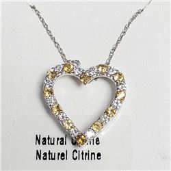 Silver Natrual Citrine 18" Necklace, Suggested Retail Value $100