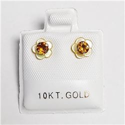 10K Yellow Gold Citrine 2In1(0.3ct) Earrings, Made in Canada, Suggested Retail Value $120