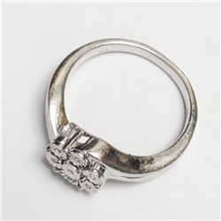 Silver 7 Diamond Ring (~Size 7), Suggested Retail Value $180