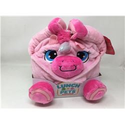 Lunch Pets Plush Lunch Box -Pink Unicorn