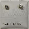 Image 1 : 14K Yellow Gold 2 Daimond(0.2ct) Earrings, Made in Canada, Appraised Retail $1033