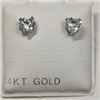 Image 1 : 14K White Gold Cubic Zirconia 10Kt Screwback Earrings, Made in Canada, Suggested Retail Value $120
