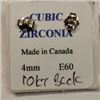 Image 2 : 14K White Gold Cubic Zirconia 10Kt Screwback Earrings, Made in Canada, Suggested Retail Value $120