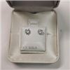 Image 3 : 14K White Gold Cubic Zirconia 10Kt Screwback Earrings, Made in Canada, Suggested Retail Value $120