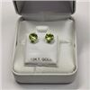 Image 3 : 10K White Gold 2 Peridot(1.3ct) Earrings, Made in Canada, Suggested Retail Value $200