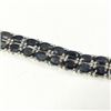 Image 1 : Silver Black Sapphire(21.9ct) Bracelet, Made in Canada, Appraised Retail $1509
