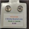 Image 2 : 10K White Gold 2 Smoky Quartz(0.8ct) Earrings, Made in Canada, Suggested Retail Value $200