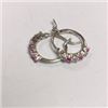 Image 2 : Created Pink Sapphire Earrings, Made in Canada, Suggested Retail Value $120