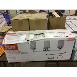 Project Source 3-Light Vanity Fixture w/ 3pc Bathroom Hardware Set