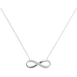 1/8 CTW Round Diamond Infinity Pendant 10kt White Gold - REF-13N2Y