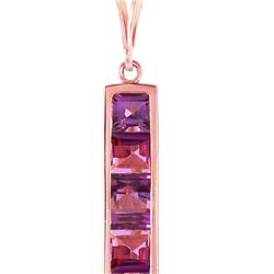 Genuine 2.25 ctw Amethyst Necklace 14KT Rose Gold - REF-36Y9F