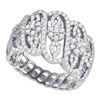 Image 1 : 1 CTW Round Diamond Striped Cluster Fashion Ring 10kt White Gold - REF-69T5K