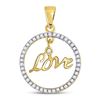 Image 1 : 1/4 CTW Round Diamond Heart Circle Pendant 10kt Yellow Gold - REF-13K2R