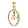 Image 2 : 1/4 CTW Round Diamond Heart Circle Pendant 10kt Yellow Gold - REF-13K2R