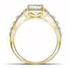 Image 2 : 1/2 CTW Diamond Square Cluster Bridal Wedding Engagement Ring 10kt Yellow Gold - REF-35F9M