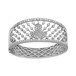 3.41 CTW Diamond Bangle 18K White Gold - REF-636K6W