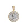 Image 1 : 7/8 CTW Mens Round Diamond Praying Prayer Hands Medallion Charm Pendant 10kt Yellow Gold - REF-68M3A