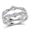 Image 1 : 1/4 CTW Round Diamond Wrap Ring 10kt White Gold - REF-24M3A