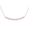 Image 1 : 3/4 CTW Round Diamond Curved Bar Necklace 14kt Rose Gold - REF-57F3M