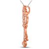 Image 2 : 1/5 CTW Round Diamond Trefoil Key Pendant 10kt Rose Gold - REF-13R2H