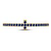 Image 2 : 1/6 CTW Round Blue Sapphire Cross Stackable Ring 10kt Yellow Gold - REF-10M8A