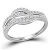 Image 1 : 1/10 CTW Round Diamond Ring 10kt White Gold - REF-13T2K