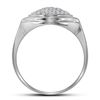 Image 2 : 1/3 CTW Mens Round Diamond Circle Cluster Fashion Ring 10kt White Gold - REF-33H6W