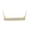 Image 1 : 1/10 CTW Round Diamond Horizontal Bar Pendant 10kt Yellow Gold - REF-15X5T