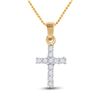 Image 1 : 1/4 CTW Round Diamond Cross Pendant 10kt Yellow Gold - REF-11A9N