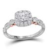 Image 1 : 3/4 CTW Round Diamond Solitaire Bridal Wedding Engagement Ring 14kt Two-tone Gold - REF-83F9M